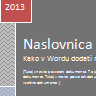 Naslovnica v Wordu